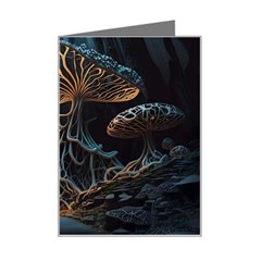 Forest Mushroom Wood Mini Greeting Card by Bangk1t