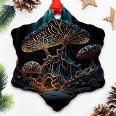 Forest Mushroom Wood Ornament (snowflake)