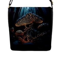 Forest Mushroom Wood Flap Closure Messenger Bag (l) by Bangk1t