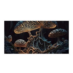 Forest Mushroom Wood Satin Wrap 35  X 70  by Bangk1t