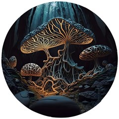 Forest Mushroom Wood Wooden Puzzle Round by Bangk1t