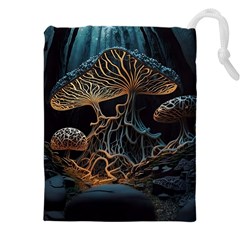 Forest Mushroom Wood Drawstring Pouch (4xl) by Bangk1t