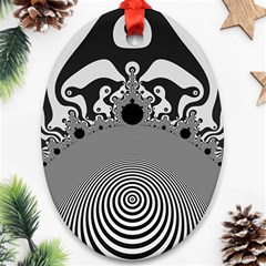 Pattern Illusion Fractal Mandelbrot Ornament (oval)