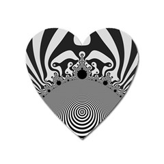 Pattern Illusion Fractal Mandelbrot Heart Magnet by Bangk1t