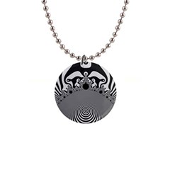 Pattern Illusion Fractal Mandelbrot 1  Button Necklace by Bangk1t