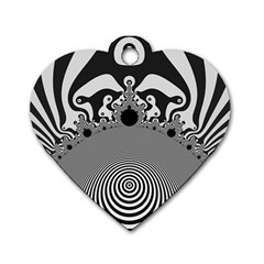 Pattern Illusion Fractal Mandelbrot Dog Tag Heart (two Sides) by Bangk1t