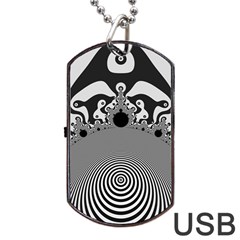 Pattern Illusion Fractal Mandelbrot Dog Tag Usb Flash (two Sides) by Bangk1t