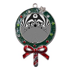 Pattern Illusion Fractal Mandelbrot Metal X mas Lollipop With Crystal Ornament by Bangk1t