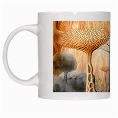 Garden Mushrooms Tree Flower White Mug by Bangk1t