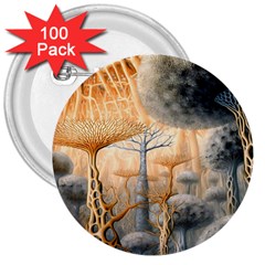 Garden Mushrooms Tree Flower 3  Buttons (100 Pack)  by Bangk1t