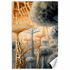 Garden Mushrooms Tree Flower Canvas 12  X 18  by Bangk1t