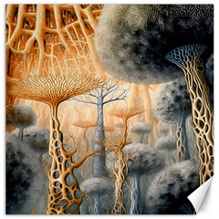 Garden Mushrooms Tree Flower Canvas 16  X 16  by Bangk1t