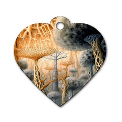 Garden Mushrooms Tree Flower Dog Tag Heart (one Side) by Bangk1t