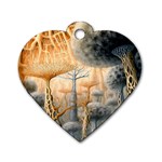 Garden Mushrooms Tree Flower Dog Tag Heart (One Side) Front