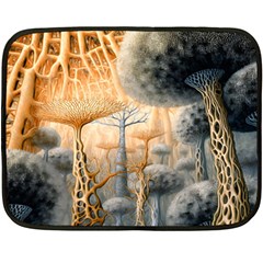 Garden Mushrooms Tree Flower Two Sides Fleece Blanket (mini) by Bangk1t