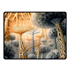 Garden Mushrooms Tree Flower Fleece Blanket (small) by Bangk1t