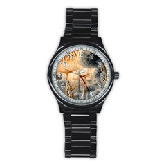 Garden Mushrooms Tree Flower Stainless Steel Round Watch by Bangk1t