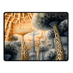 Garden Mushrooms Tree Flower Two Sides Fleece Blanket (small) by Bangk1t