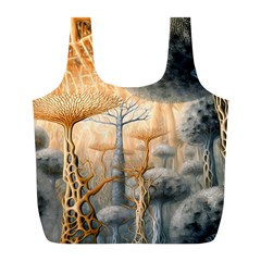 Garden Mushrooms Tree Flower Full Print Recycle Bag (l) by Bangk1t