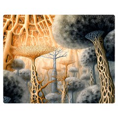 Garden Mushrooms Tree Flower Premium Plush Fleece Blanket (medium) by Bangk1t