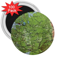 Map Earth World Russia Europe 3  Magnets (100 Pack) by Bangk1t