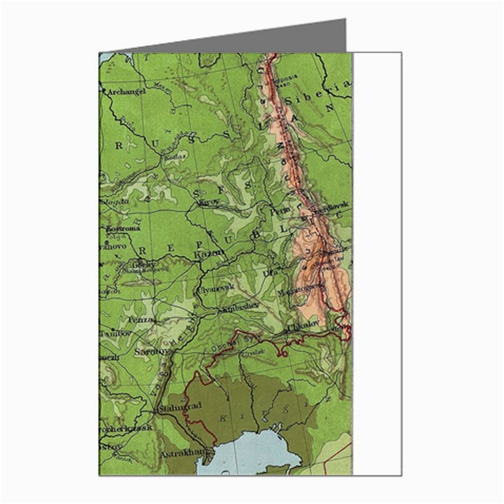 Map Earth World Russia Europe Greeting Cards (Pkg of 8)