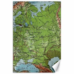 Map Earth World Russia Europe Canvas 24  X 36  by Bangk1t