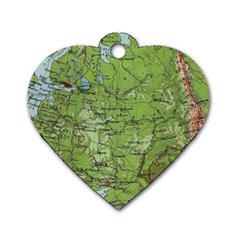 Map Earth World Russia Europe Dog Tag Heart (one Side) by Bangk1t