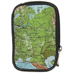 Map Earth World Russia Europe Compact Camera Leather Case by Bangk1t