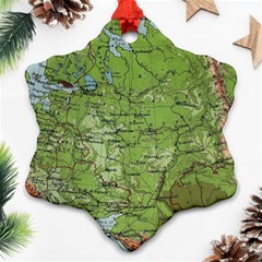 Map Earth World Russia Europe Ornament (snowflake)