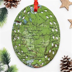 Map Earth World Russia Europe Ornament (oval Filigree)