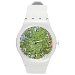 Map Earth World Russia Europe Round Plastic Sport Watch (m) by Bangk1t