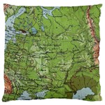 Map Earth World Russia Europe Large Cushion Case (Two Sides) Front