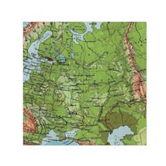 Map Earth World Russia Europe Square Satin Scarf (30  X 30 ) by Bangk1t