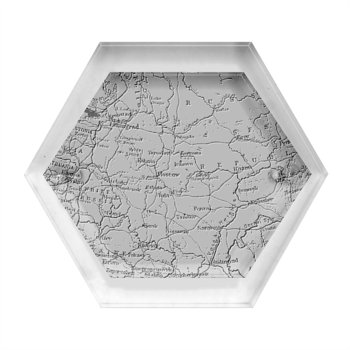 Map Earth World Russia Europe Hexagon Wood Jewelry Box