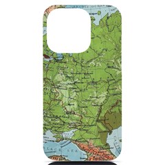 Map Earth World Russia Europe Iphone 14 Pro Black Uv Print Case by Bangk1t