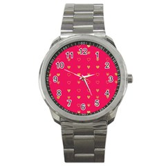 Heart Pattern Design Sport Metal Watch by Ravend