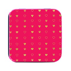 Heart Pattern Design Square Metal Box (black)