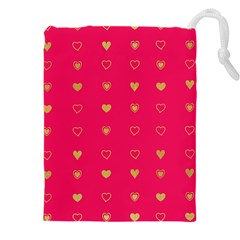 Heart Pattern Design Drawstring Pouch (5xl) by Ravend