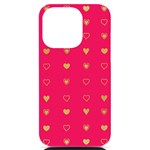 Heart Pattern Design iPhone 14 Pro Black UV Print Case Front