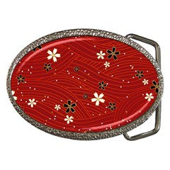 Flower Washi Floral Background Belt Buckles by Ravend