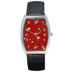 Flower Washi Floral Background Barrel Style Metal Watch by Ravend