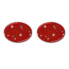 Flower Washi Floral Background Cufflinks (oval) by Ravend