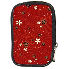 Flower Washi Floral Background Compact Camera Leather Case