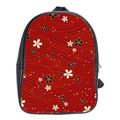 Flower Washi Floral Background School Bag (Large)