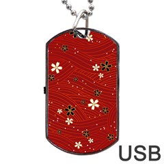 Flower Washi Floral Background Dog Tag Usb Flash (one Side) by Ravend