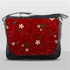 Flower Washi Floral Background Messenger Bag by Ravend