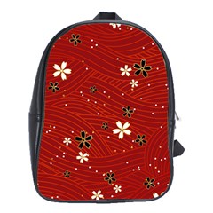 Flower Washi Floral Background School Bag (XL)