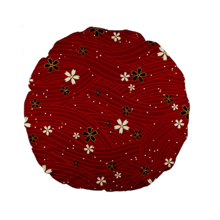 Flower Washi Floral Background Standard 15  Premium Flano Round Cushions