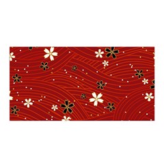 Flower Washi Floral Background Satin Wrap 35  x 70 